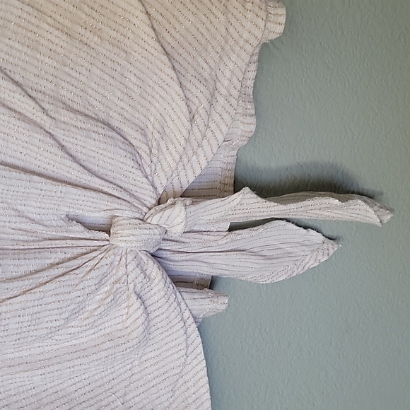 W5 gold striped short sleeve top large - Picture 5 of 7